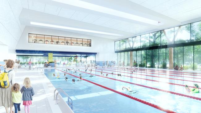 A concept image of the Adelaide Crows’ former plan to redevelop the Adelaide Aquatic Centre.