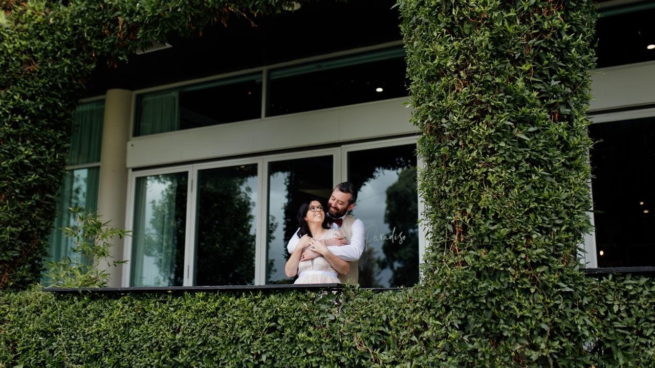 Jo Butcher and Robbie Friday married at Sferas Convention Centre, Modbury. Picture: Monica Cugnier