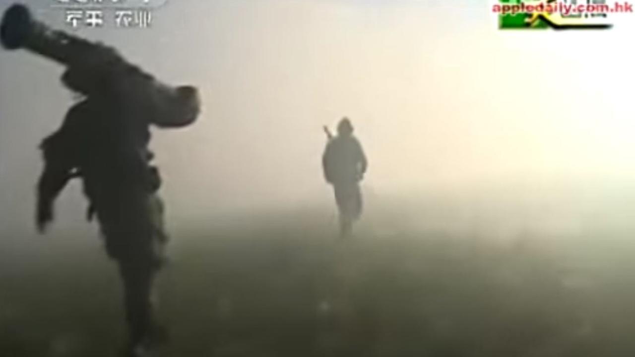 Grabs from Chinese state media of the invasion drill.