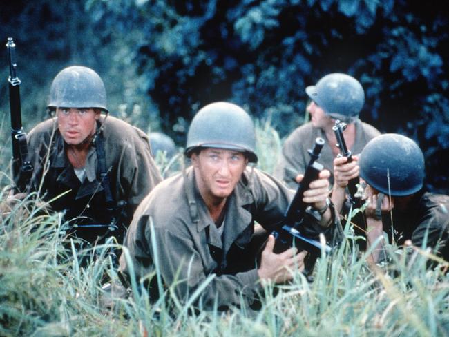 Sean Penn (centre) has worked in Australia before, on the WWII film 'The Thin Red Line' in 1999. Picture: Supplied.