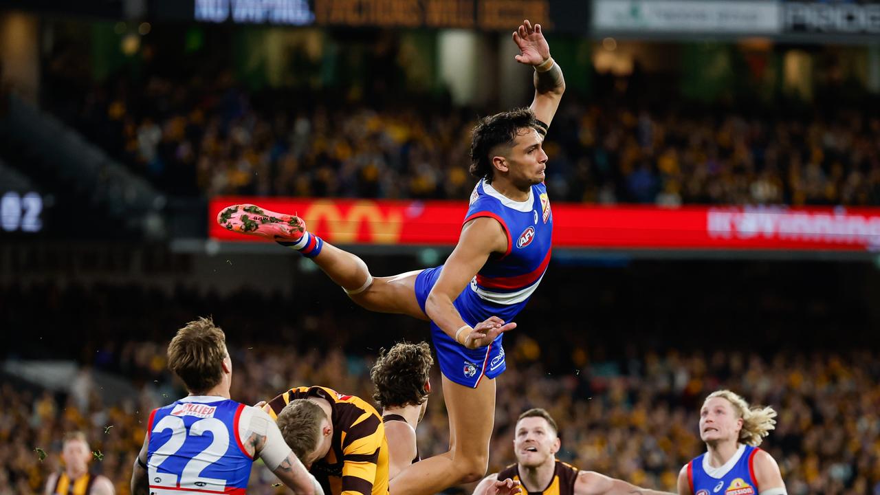 Jack admires Jamarra Ugle-Hagan’s game. (Photo by Dylan Burns/AFL Photos via Getty Images)