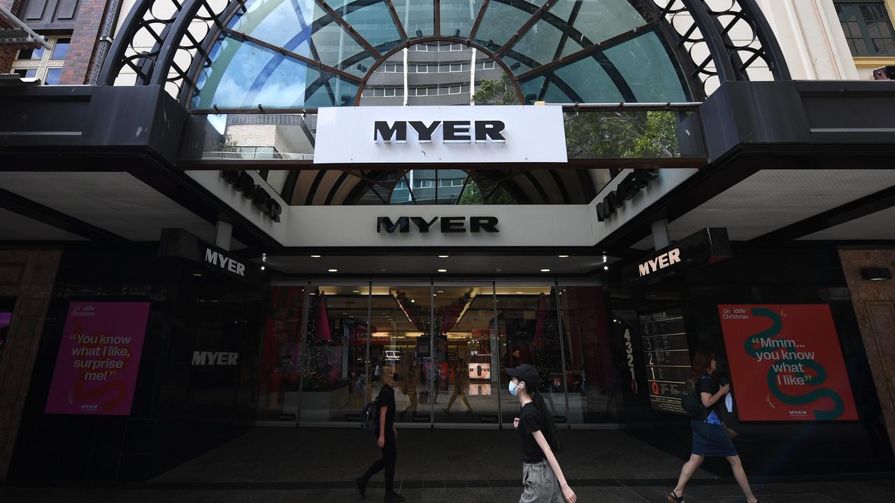 Department store Myer beat out rival David Jones on customer satisfaction across 2022, according to Roy Morgan. Picture: NCA NewsWire / Dan Peled