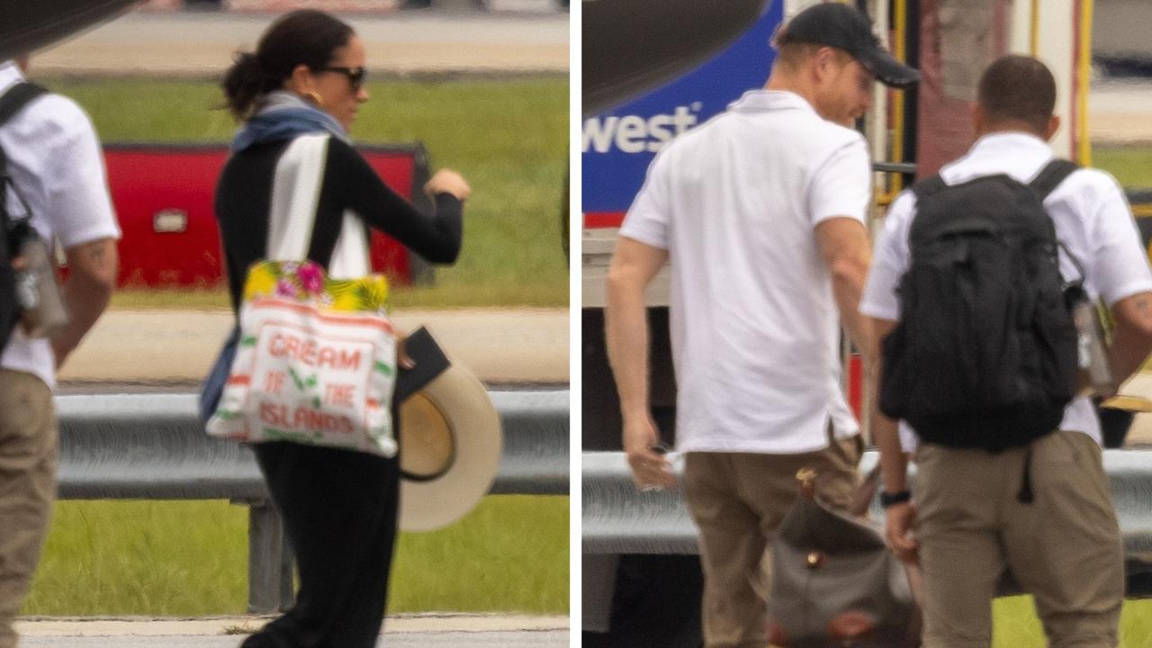 Harry and Meghan seen hopping off private jet after luxury trip