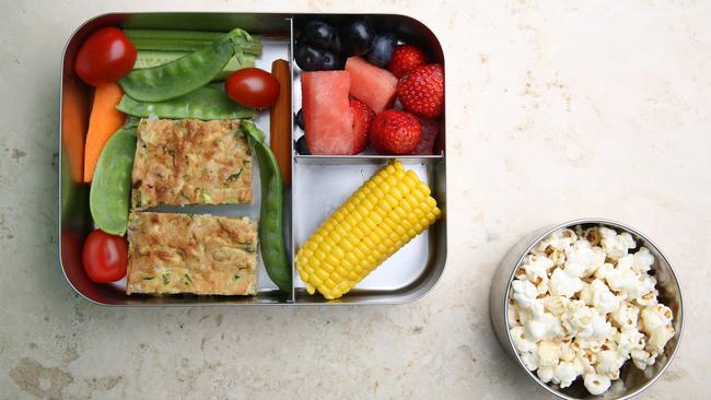 Lunch boxes don’t consist of just a sandwich and a packet of chips these days. One of the lunch box creations from food blogger Lisa Corduff. Picture: David Kelly