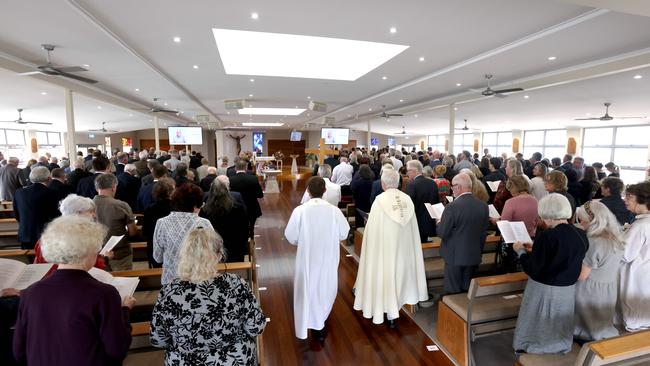 At the State Funeral Service for Mike Ahern AO, at Our Lady of the Rosary Catholic Church, Caloundra, on Friday 25th August 2023 - Photo Steve Pohlner