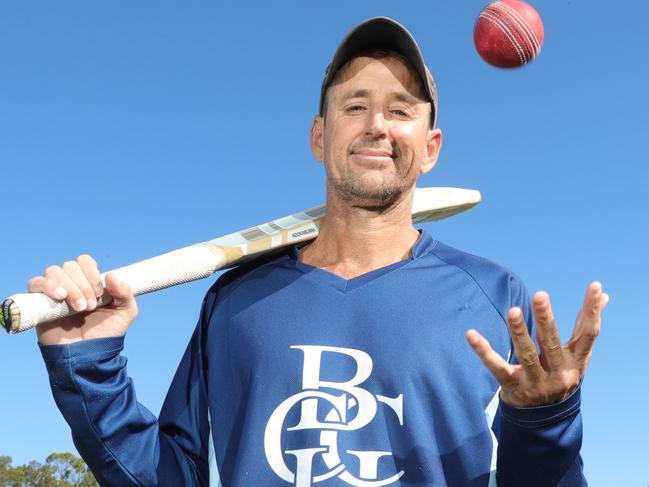 Pic shows   Fox broadcaster Mark Howard who is the headline act of Barwon Heads' footy v cricketers cricket match on Australia Day.Picture: Mark Wilson