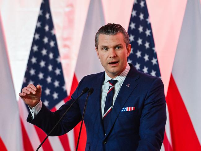 US Secretary of Defence, Pete Hegseth attends a bilateral meeting at the Ministry of Defence in Warsaw, Poland. Picture: Getty Images