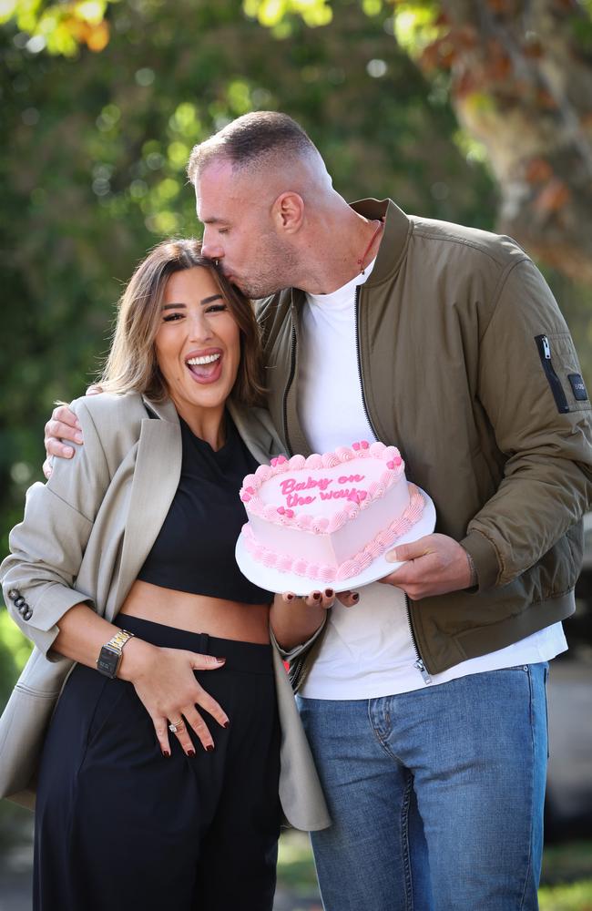 Denise Poupouzas and fiance Chris Vlahogiannis. Picture: David Caird
