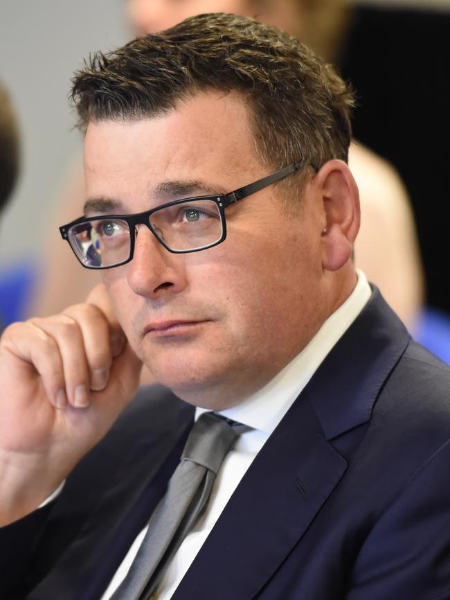 Premier Daniel Andrews announced changes to the state parliament’s entitlements system. Picture: Lawrence Pinder