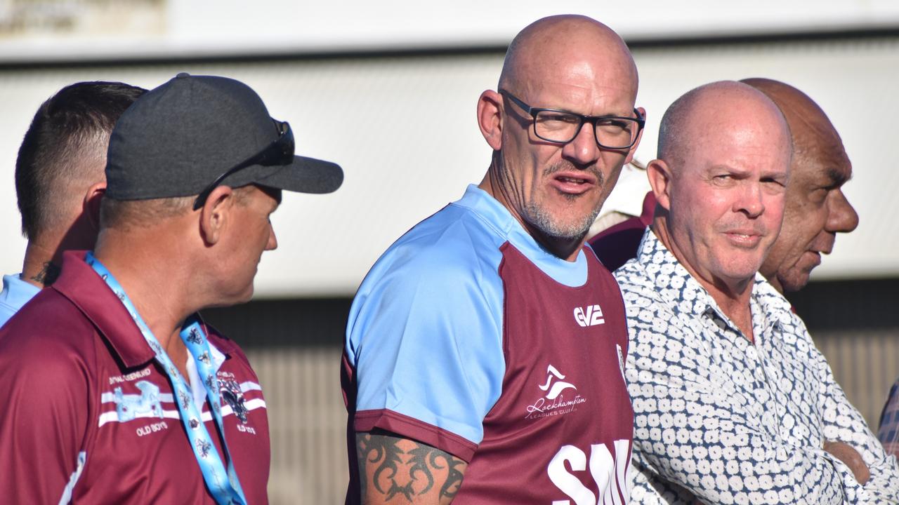 Some of the Capras Old Boys got together for the club's home games against Souths Logan Magpies at Browne Park, Rockhampton, on August 19, 2023.