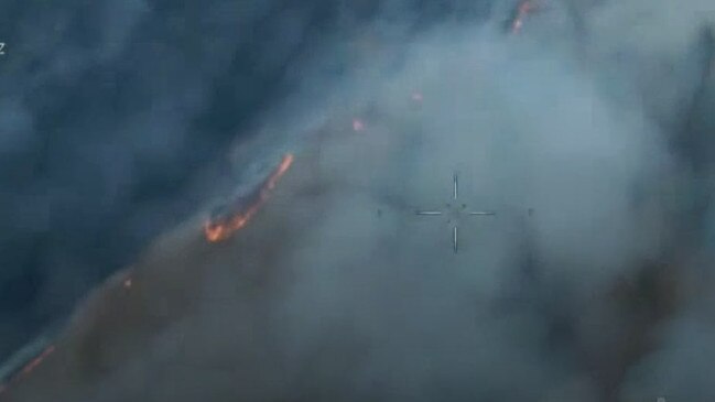 The fire from RFS helicopters. Picture: RFS