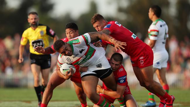 The Dragons defence was extremely resilient in the first half, but it all fell apart after the break. Picture: Getty Images.