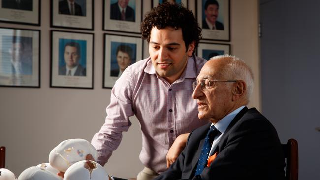 Professor David David with Dr Jason Diab, the craniofacial registrar at the Women’s and Children’s Hospital. Picture: Matt Turner