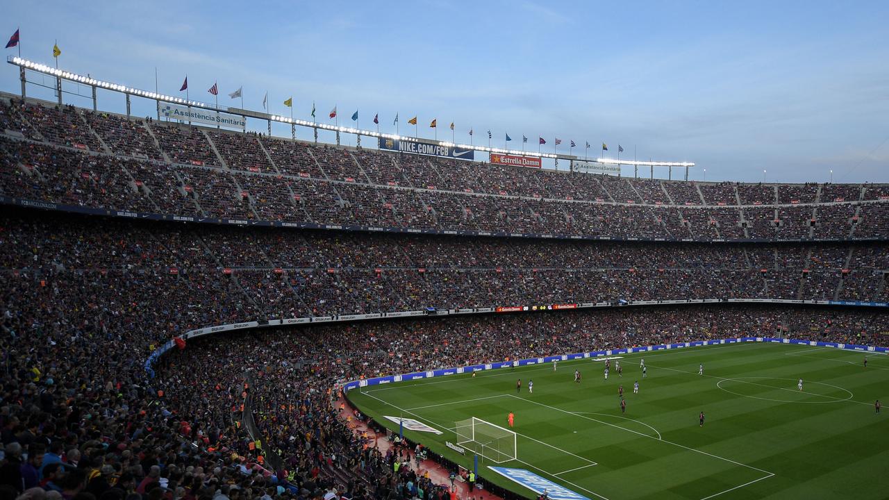 A General view of the Nou Camp stadium.