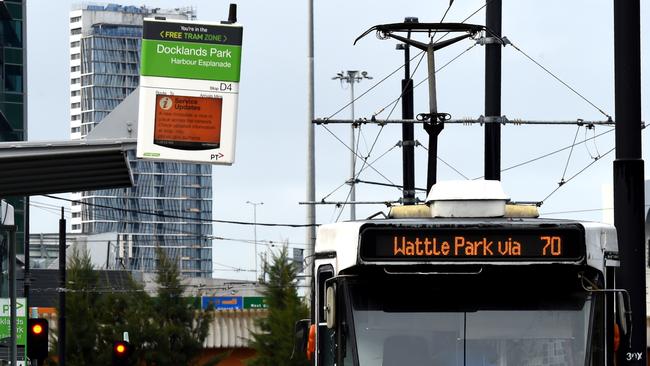 Trams did not run yesterday between 10am and 2pm, causing pain for Australian Open fans. Picture: Nicole Garmston