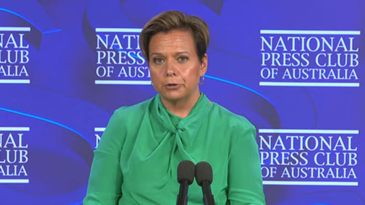 Communications Minister Michelle Rowland at the National Press Club. Picture: ABC