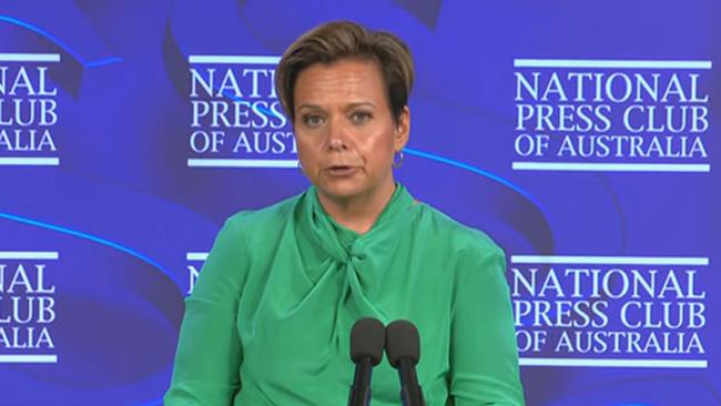 Communications Minister Michelle Rowland at the National Press Club. Picture: ABC