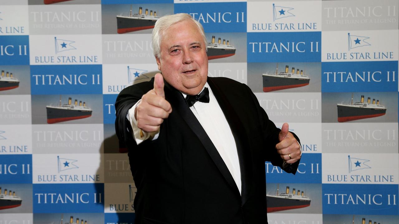 Clive Palmer in Cairns for the Titanic II dinner at the Pullman Cairns International. PICTURE: STEWART MCLEAN