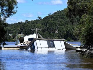 Homes washed away at Sackville, in Sydney's northwest.