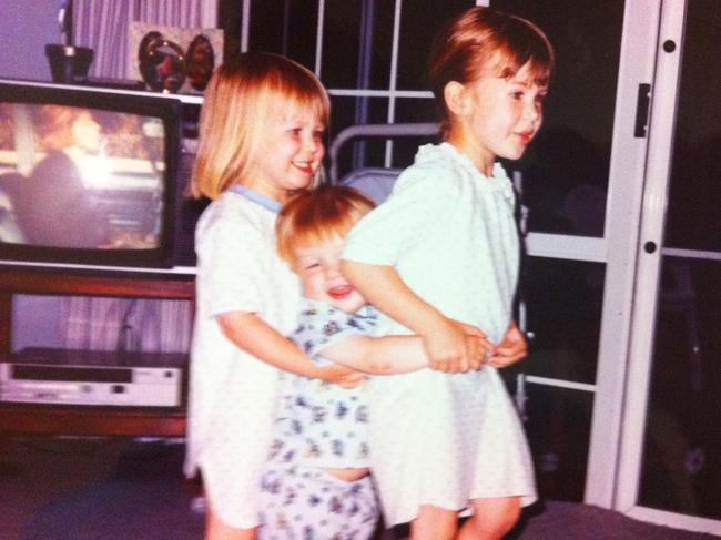 Family has always been hugely important to Jess. She is pictured her as a child with her younger sister and brother, Abbie and Jack. Picture supplied.