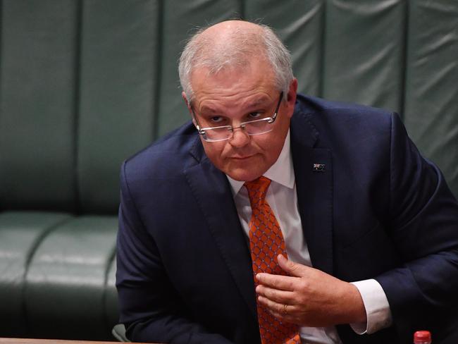Prime Minister Scott Morrison during Question Time in the House of Representatives at Parliament House in Canberra, Thursday, June 11, 2020. (AAP Image/Mick Tsikas) NO ARCHIVING