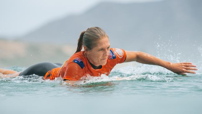 Stephanie Gilmore has crashed out of the Billabong Pro at Pipeline. File photo