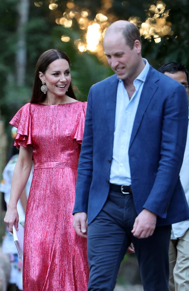 The Duke and Duchess of Cambridge arrive at the reception in Belize. Picture: Chris Jackson/Getty Images