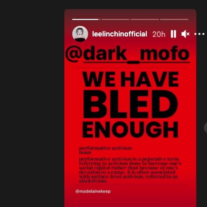 Former SBS newsreader Lee Lin Chin shared a post on her Instagram story saying Indigenous people ‘have bled enough’. Picture: Instagram.