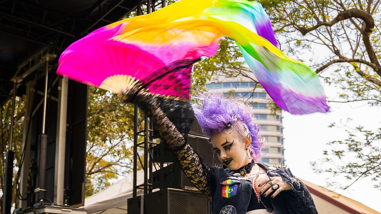 Elorah Ryan, 19 at the 2023 Top End Pride March in Darwin City on Saturday, June 24. Picture: Pema Tamang Pakhrin