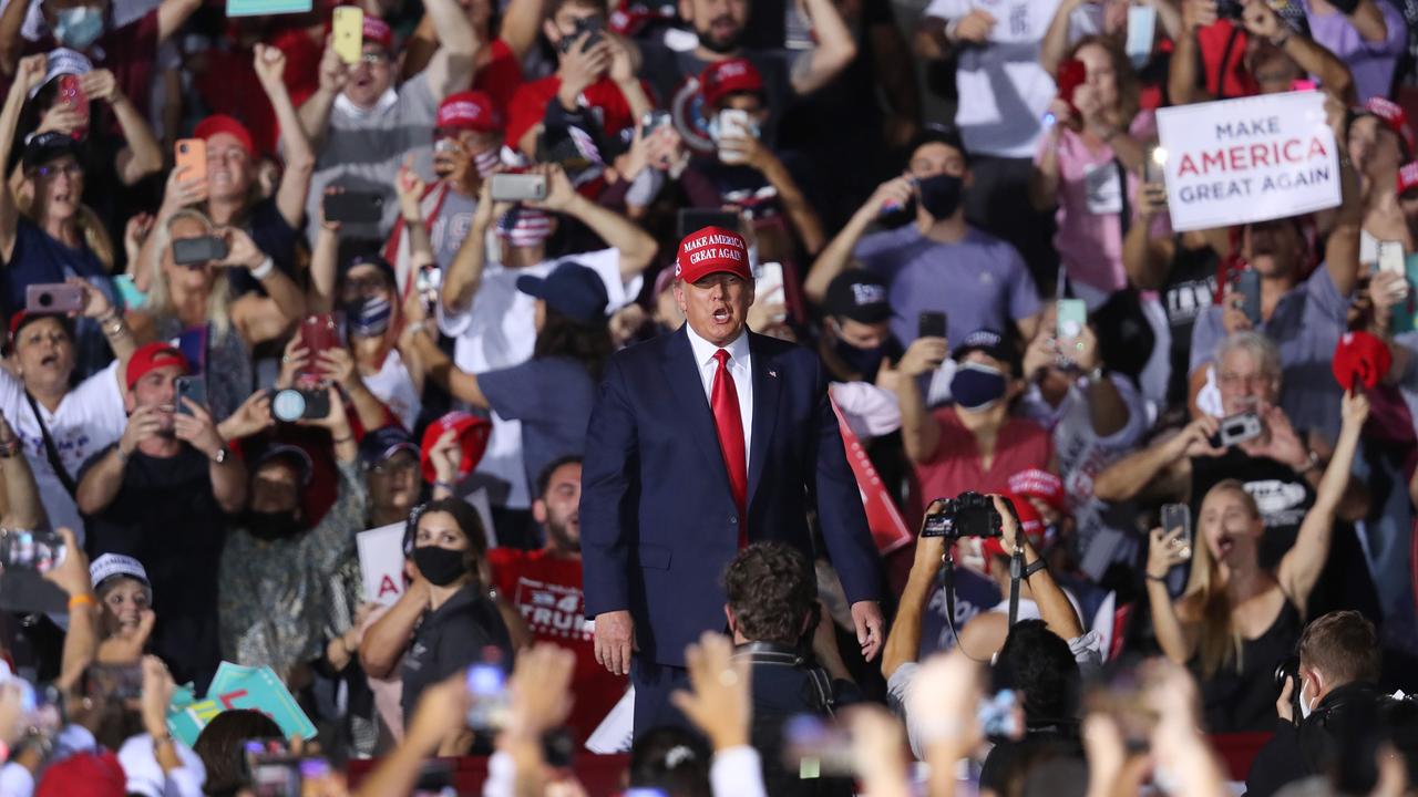 President Donald Trump at his campaign event in Opa Locka, Florida. Picture: Joe Raedle/Getty Images/AFP