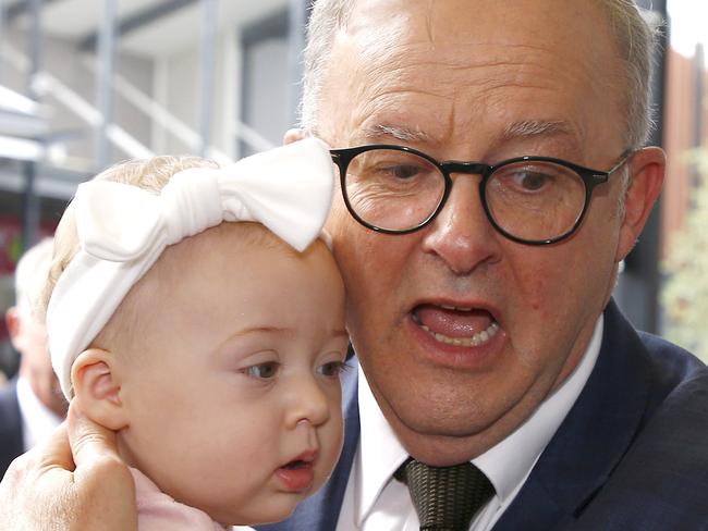 Albo’s awkward run in with baby