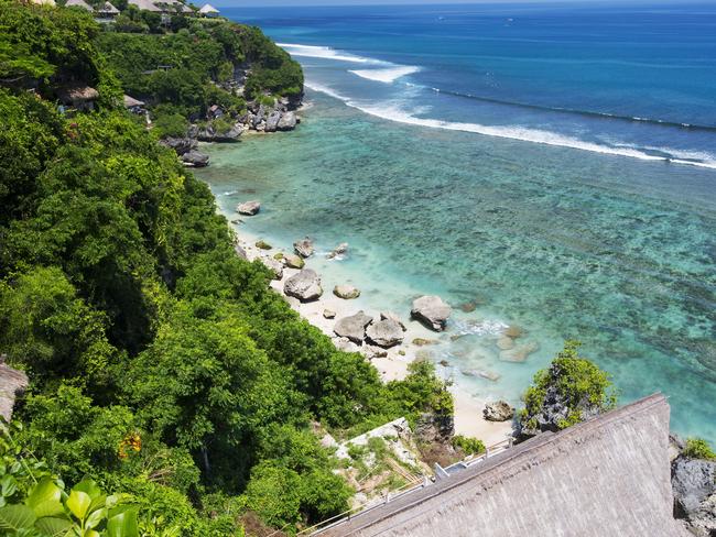 Bingin beach on the western coastline of the Bukit Peninsula in Uluwatu, South Bali, is a surfer’s paradise.