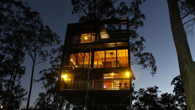 Three storeys capture views from every level of these one-of-a-kind treehouses Gold Coast Tree Houses in Austinville.