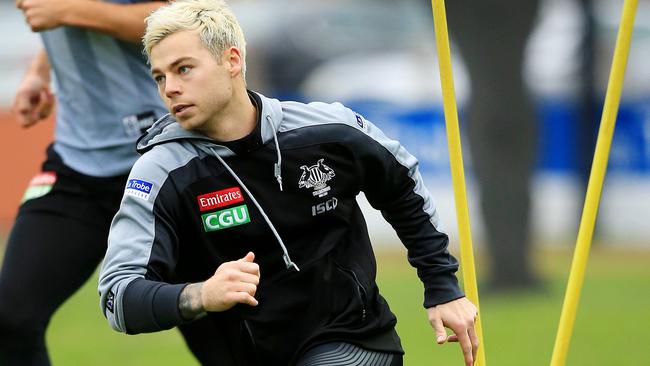 Jamie Elliott put through his paces at training. Picture: Mark Stewart