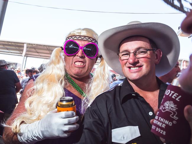 Men in dresses ... a common sight at the Birdsville Races.