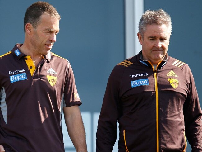 Alastair Clarkson and Chris Fagan during their time at Hawthorn.