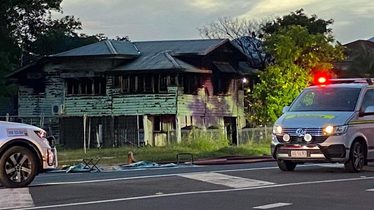 Firefighters work to put out an Alma St house fire on March 8 which forced emergency services to close the street in the busy Rockhampton area.