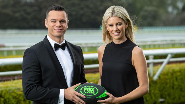 Duke and colleague Lara Pitt covered the Dally M Awards last year for Fox League. Pics by Julian Andrews.