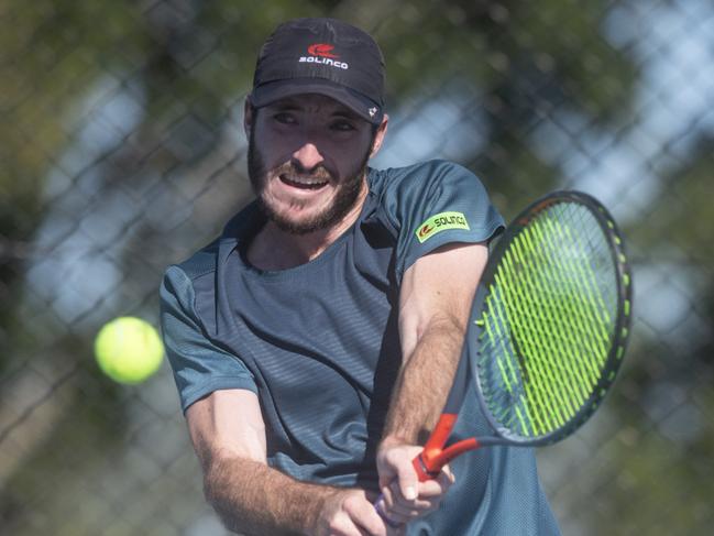 Joshua Ryan in the mens final of the North Coast Tennis Championships