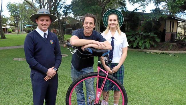 POWERFUL WORDS: Samuel Johnson shares his message with St Luke's Anglican School students Jake Scott and Emma Liebenberg. Picture: Contributed