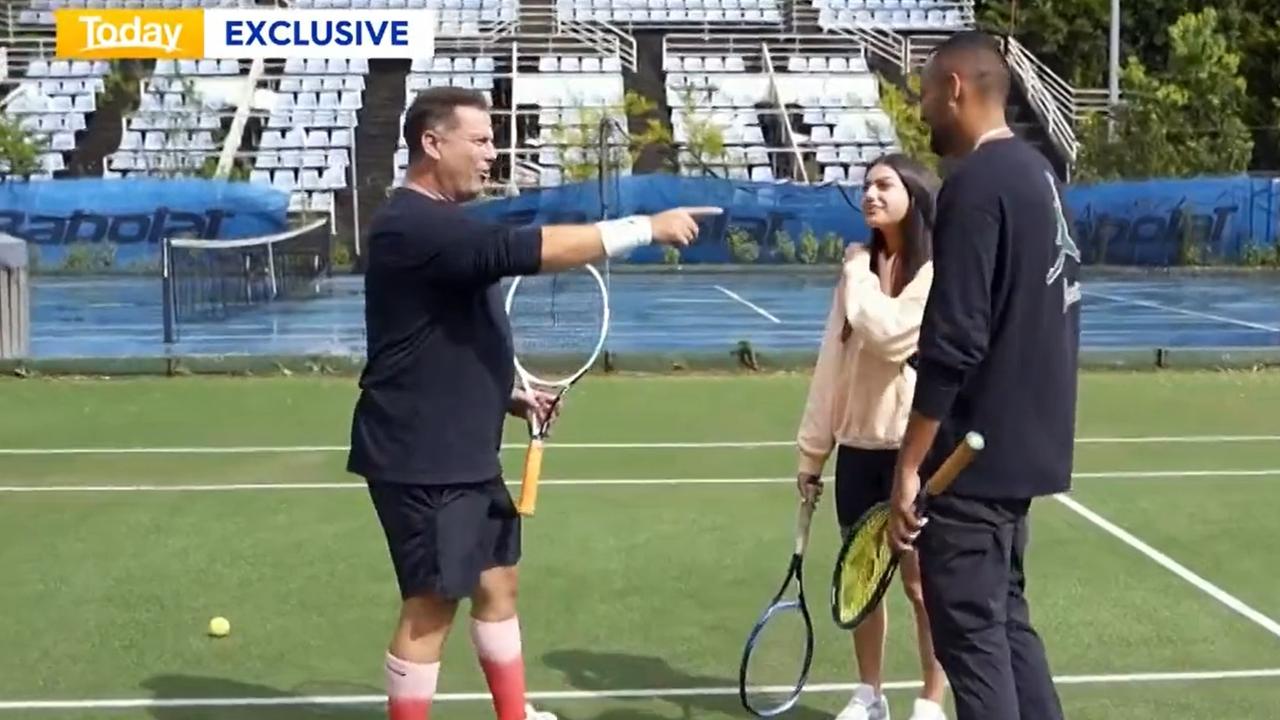 Karl Stefanovic can't believe Nick Kyrgios brought up children. Photo: Channel 9.