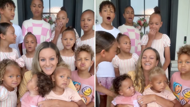 The mum announced she's expecting her 12th baby, just eight months after giving birth to baby number 11. Image: TikTok/thecollinskids