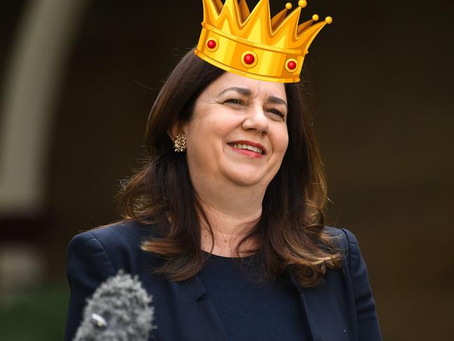 Annastacia Palaszczuk with a crown. Photo: News Corp Australia