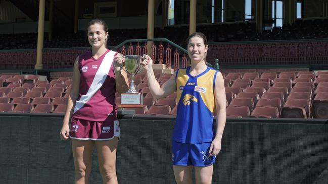 Ashleigh Carter and Bryany Parker will go to battle for the AFL Sydney Women's Premier Division flag. Picture: Ikko Ehode Arimoto