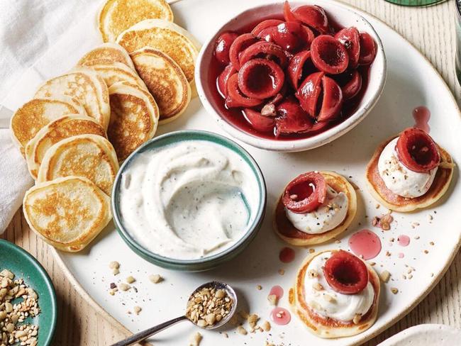 Blinis with ricotta.