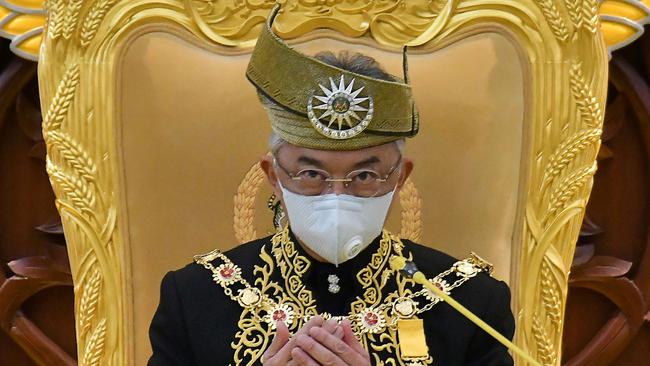 King Sultan Abdullah Sultan Ahmad Shah opens parliamentary in 2021. Picture: AFP