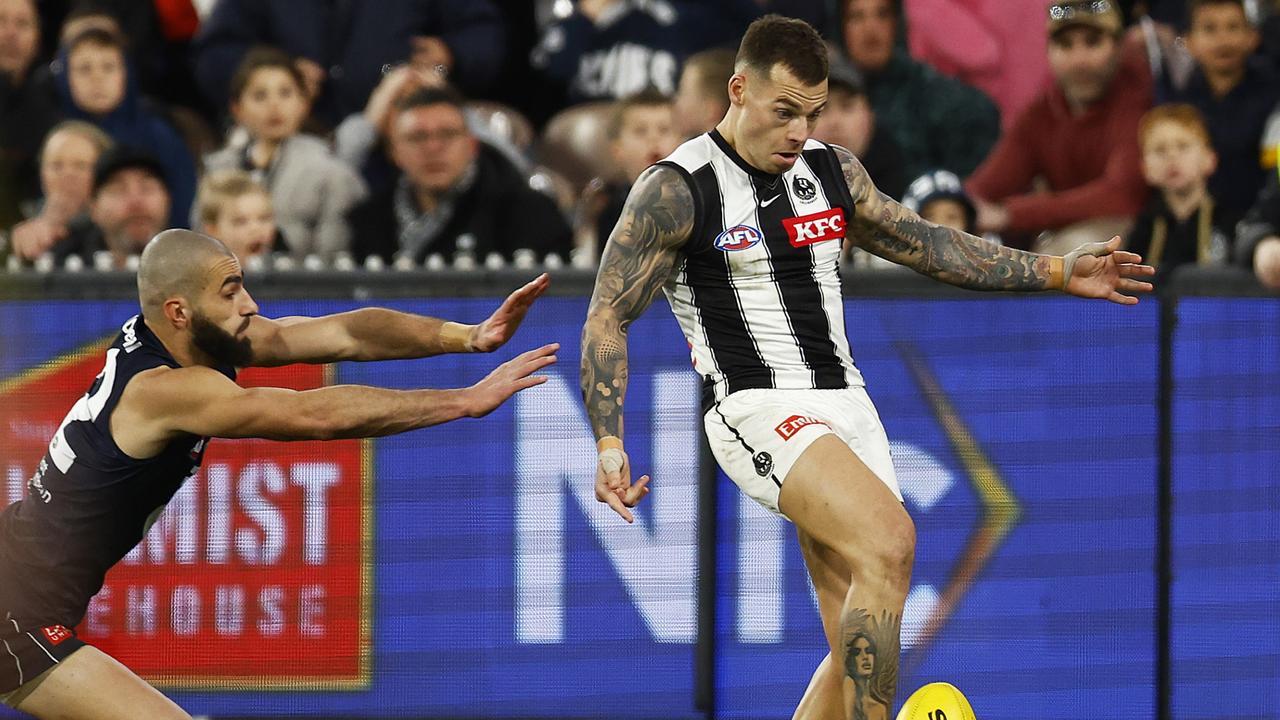 Jamie Elliott kicks the goal which booted Carlton out of last year’s finals.