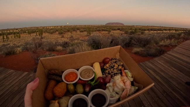 The Wintjiri Wiru Sunset Dinner experience includes a hamper featuring native ingredients. Picture: Chantelle Francis / GoPro