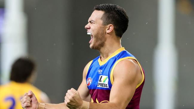 Cam Rayner is happy with how his season in progressing. Picture: Russell Freeman/AFL Photos via Getty Images