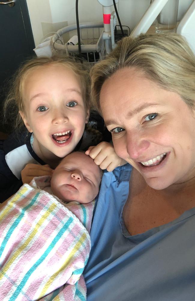 Fifi Box, daughter Trixie and her newborn Daisy.